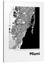 Alubild Stadtplan von Miami