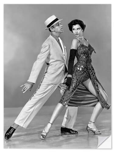 Selvklebende plakat Fred Astaire and Cyd Charisse, The Band Wagon 1953