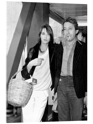 Tableau en verre acrylique Jane Birkin avec Panier et Serge Gainsbourg