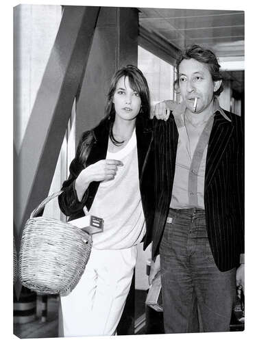 Quadro em tela Jane Birkin with Basket and Serge Gainsbourg