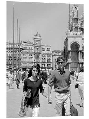 Quadro em acrílico Jean-Paul Belmondo with his wife Elodie in Venice, 1960