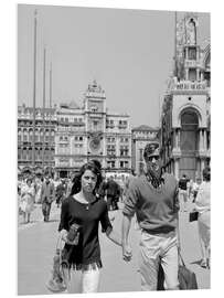 PVC-taulu Jean-Paul Belmondo with his wife Elodie in Venice, 1960