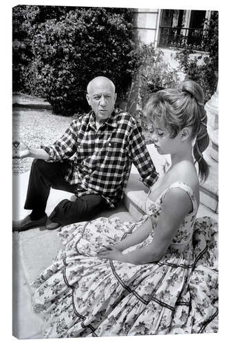 Leinwandbild Brigitte Bardot und Pablo Picasso, 1956