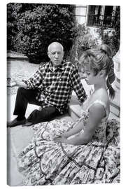 Canvas print  Brigitte Bardot and Pablo Picasso, 1956