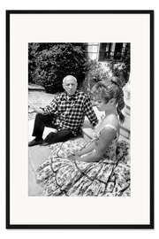 Gerahmter Kunstdruck Brigitte Bardot und Pablo Picasso, 1956