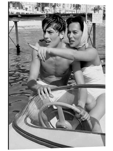 Aluminium print Alain Delon and Bella Darvi, Cannes Film Festival, 1958