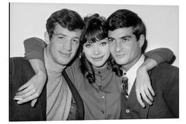 Cuadro de aluminio Jean Paul Belmondo, Anna Karina and Jean Claude Brialy, 1960