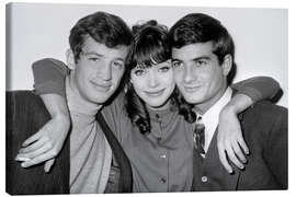 Leinwandbild Jean Paul Belmondo, Anna Karina und Jean Claude Brialy, 1960