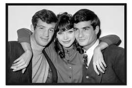 Gerahmter Kunstdruck Jean Paul Belmondo, Anna Karina und Jean Claude Brialy, 1960