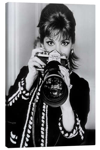 Canvas print Gina Lollobrigida with camera