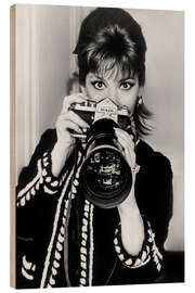 Stampa su legno Gina Lollobrigida with camera