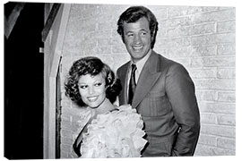 Lerretsbilde Jean Paul Belmondo and Claudia Cardinale on the film set, 1972