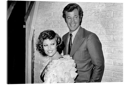 Galleritryk Jean Paul Belmondo and Claudia Cardinale on the film set, 1972