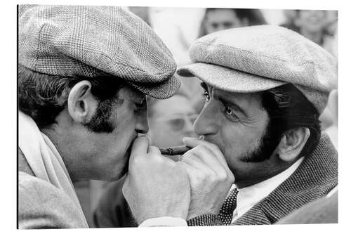 Aluminium print Jean-Paul Belmondo and Julien Guiomar on the set of 'Borsalino', 1969