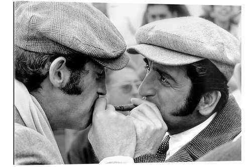 Quadro em plexi-alumínio Jean-Paul Belmondo and Julien Guiomar on the set of 'Borsalino', 1969