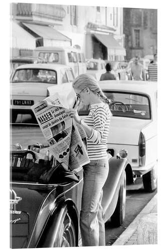 Akryylilasitaulu Catherine Deneuve in Saint-Tropez, 1967