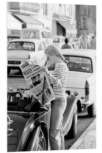 Foam board print Catherine Deneuve in Saint-Tropez, 1967