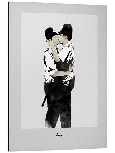 Quadro em alumínio Banksy - Kissing Cops