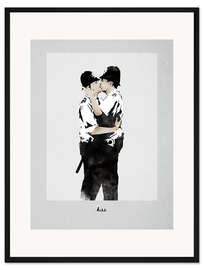 Gerahmter Kunstdruck Banksy - Kissing Cops