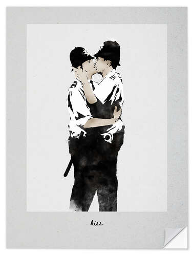 Sisustustarra Banksy - Kissing Cops