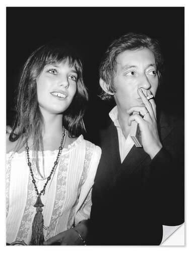 Naklejka na ścianę Jane Birkin and Serge Gainsbourg, at the premiere of 'Cannabis', 1970