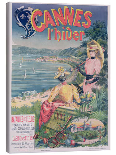 Lienzo Advertising poster for the 'Casino des Fleurs', 'Cannes in Winter', 1892