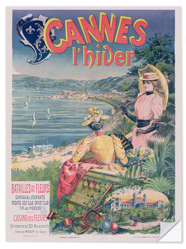 Sticker mural Advertising poster for the 'Casino des Fleurs', 'Cannes in Winter', 1892