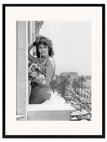 Inramat konsttryck Sophia Loren, Cannes Festival, 1959