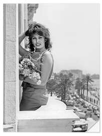 Selvklebende plakat Sophia Loren, Cannes Festival, 1959