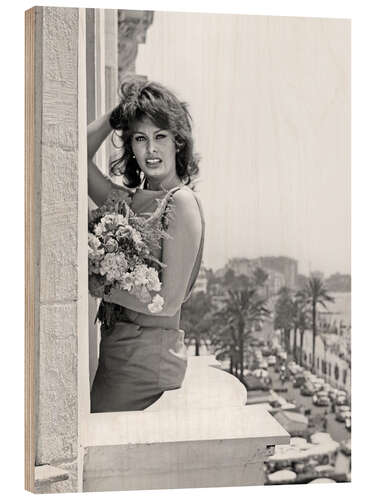 Wood print Sophia Loren, Cannes Festival, 1959