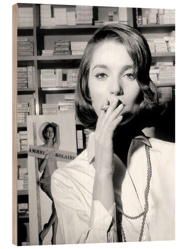 Holzbild Italienische Schauspielerin Elsa Martinelli, 1960