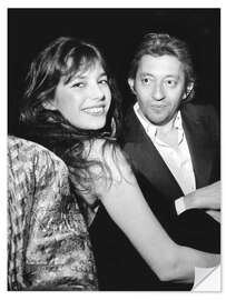 Självhäftande poster Jane Birkin and Serge Gainsbourg, 1974