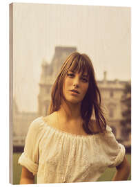 Wood print Jane Birkin, Paris 1969