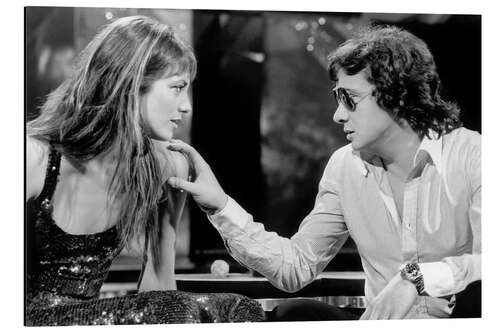 Alumiinitaulu Jane Birkin and Michel Sardou in 'The Tv Show', 1975