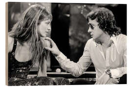 Tableau en bois Jane Birkin and Michel Sardou in &#039;The Tv Show&#039;, 1975