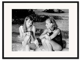 Gerahmter Kunstdruck Jane Birkin und Romy Schneider