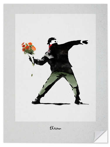 Muursticker Banksy - Excellent Throw