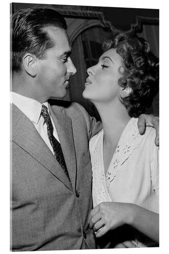 Acrylic print Gina Lollobrigida and husband