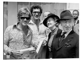 Alubild Robert Redford, Sydney Pollack, Arthur Rubinstein und Frau, Cannes, 1972