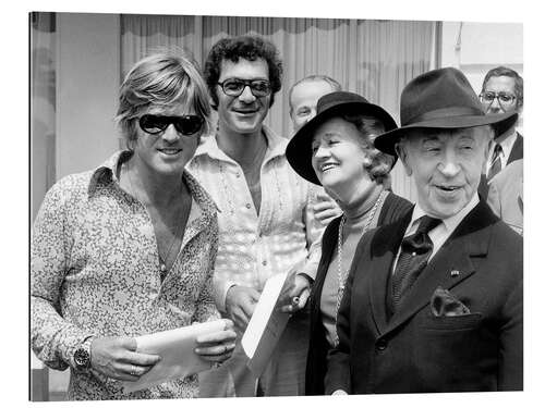 Cuadro de plexi-alu Robert Redford, Sydney Pollack, Mr and Mrs Arthur Rubinstein, Cannes, 1972