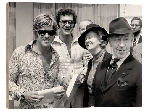 Wood print Robert Redford, Sydney Pollack, Mr and Mrs Arthur Rubinstein, Cannes, 1972