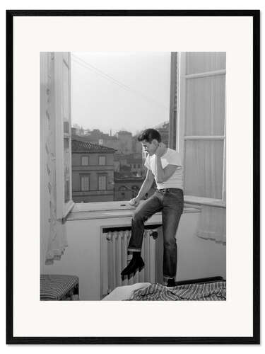 Inramat konsttryck The jazz trumpeter Chet Baker in Lucca 1961