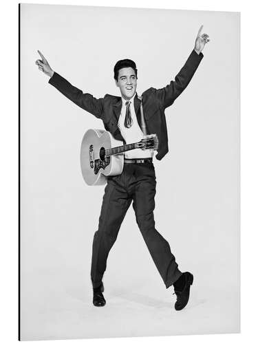 Aluminium print Elvis Presley with guitar