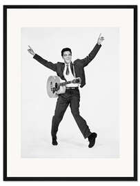 Gerahmter Kunstdruck Elvis Presley mit Gitarre