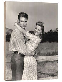 Tableau en bois Elvis Presley et Debra Paget dans Love Me Tender, Los Angeles