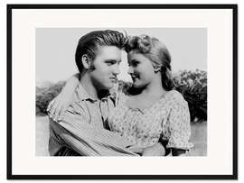 Gerahmter Kunstdruck Elvis Presley und Debra Paget in "Love Me Tender".