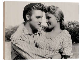 Trätavla Elvis Presley and Debra Paget in &quot;Love Me Tender&quot;.