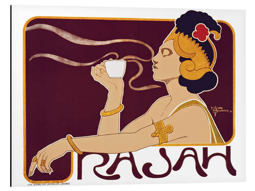 Cuadro de aluminio Advertising poster for Rajah Coffee with a Javanese woman, 1897