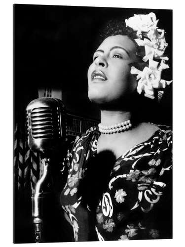 Quadro em plexi-alumínio Jazz and blues singer Billie Holiday in the 1940s