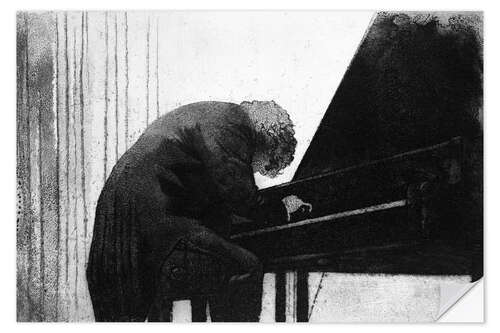 Selvklebende plakat John Ogdon at the piano, Exeter University, 1979